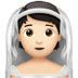 👰🏻 person with veil: light skin tone display on Apple